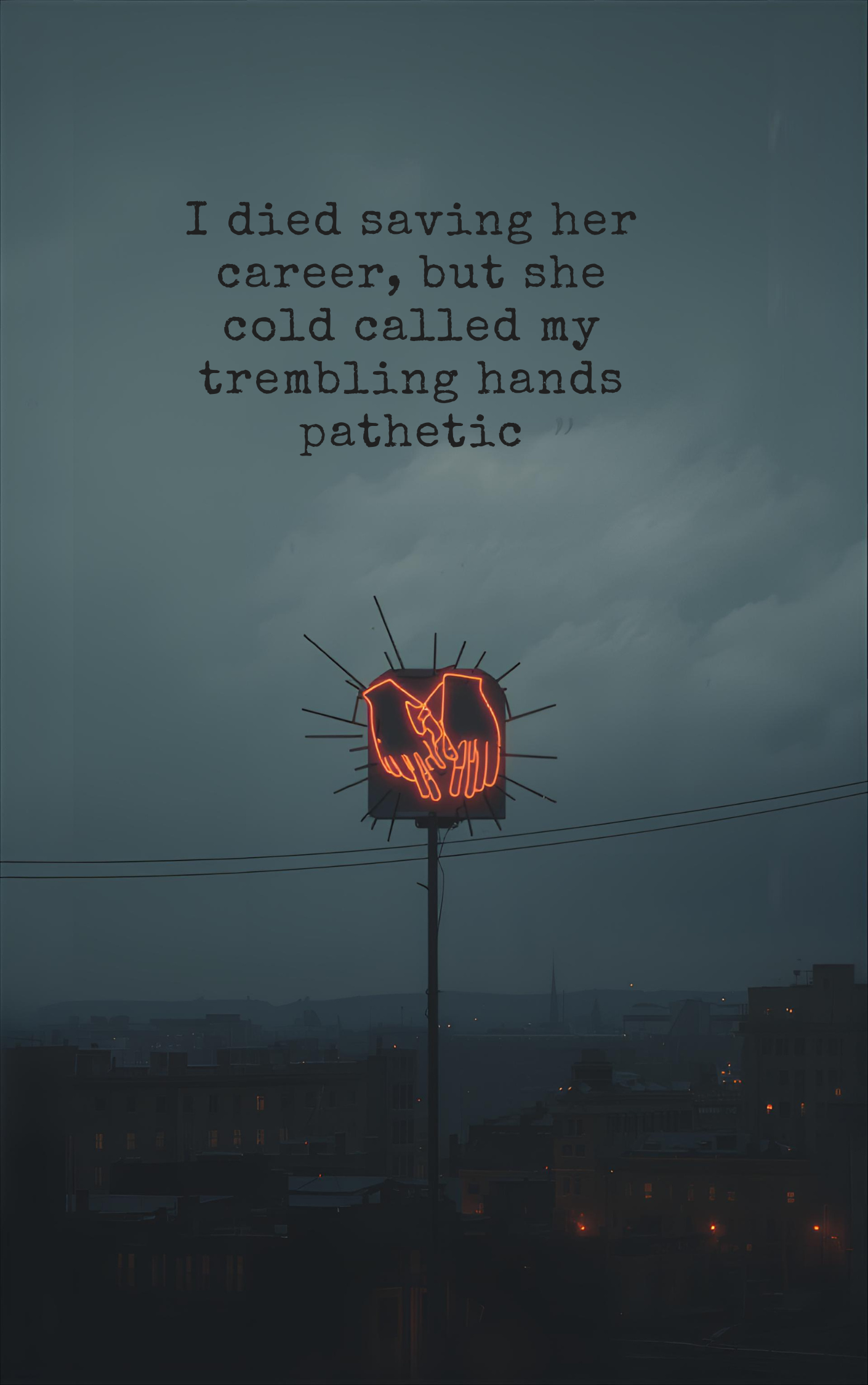 I died saving her career, but she called my trembling hands pathetic